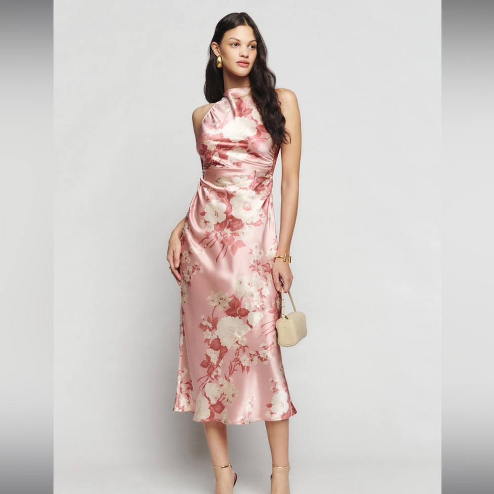 Reformation Casette Silk Midi Dress